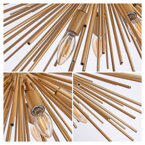 29" Mid-Century Modern 12-Light Starburst Chandelier