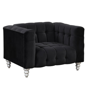 Modern Sofa Dutch Fluff Upholstered Sofa & Wood Legs, Buttoned Tufted Backrest by Couch.com