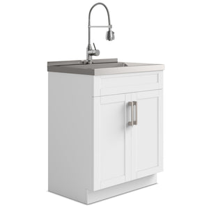 Hennessy - Deluxe Laundry Cabinet With Faucet And Stainless Steel Sink by Couch.com