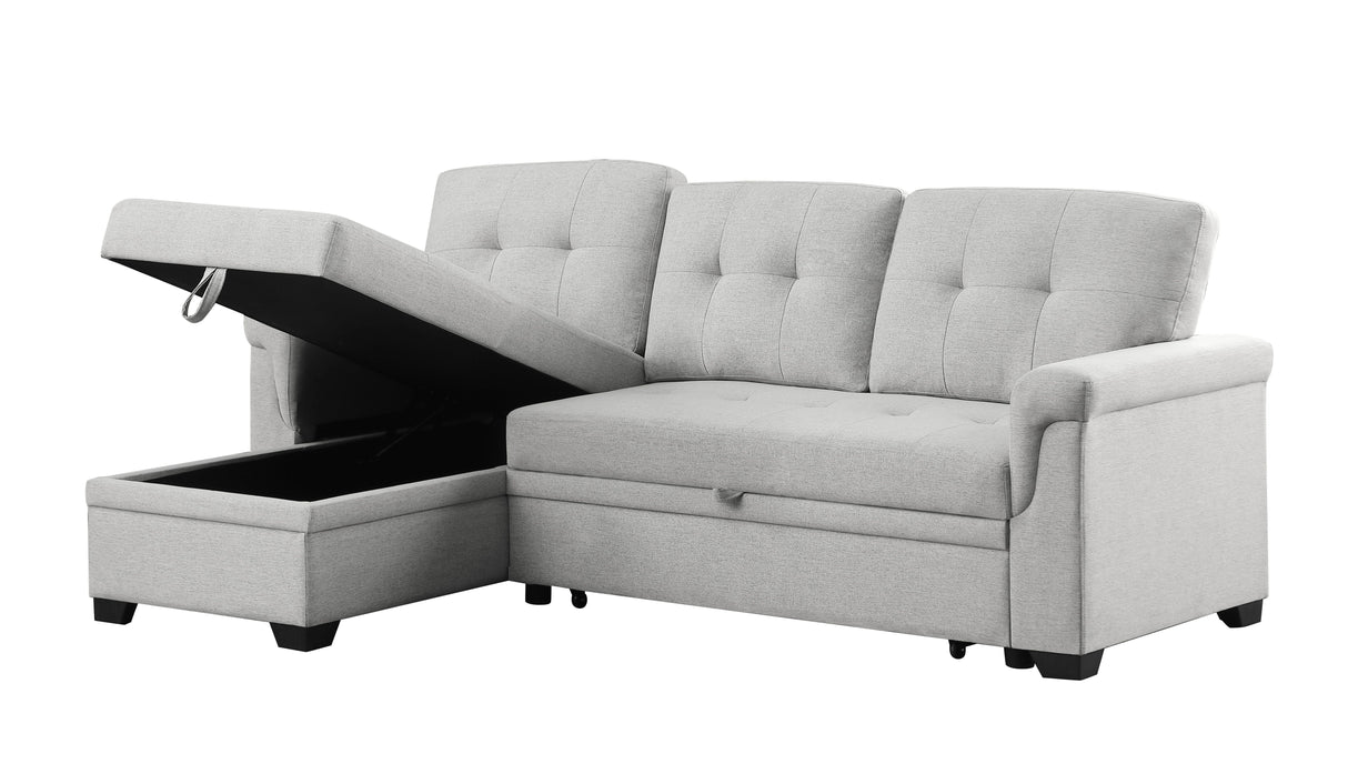 Lucca - Linen Reversible Sleeper Sectional Sofa With Storage Chaise by Couch.com