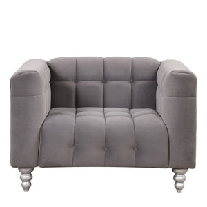 Modern Sofa Dutch Fluff Upholstered Sofa & Wood Legs, Buttoned Tufted Backrest by Couch.com