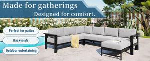 U_Style U-Shaped Outdoor Sectional Sofa Set