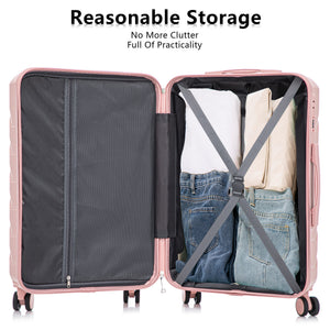 Set 3PCs 20'/24'/28' ABS Spinner Wheel Luggage - Pink