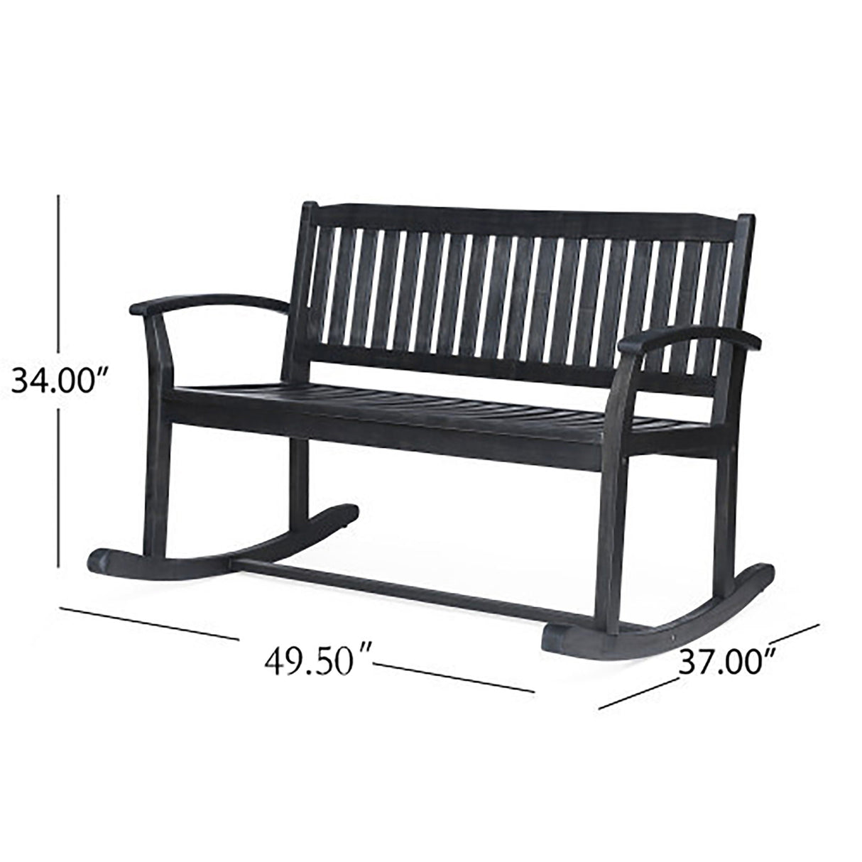 Baxter Rocking Loveseat - Dark Gray