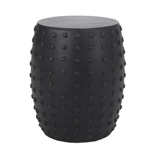Outdoor End Table With Outstanding Studded Design - Matte Black by Couch.com