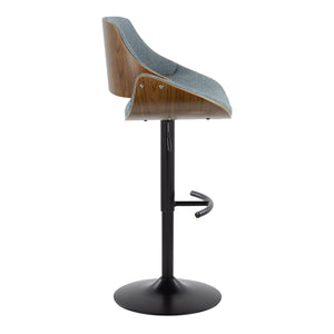 Fabrizzi - Mid Century Modern Adjustable BarStool With Rounded T Footrest (Set of 2) by Couch.com