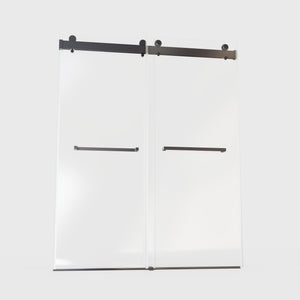 Frameless Double Sliding Soft-Close Shower Door, 3 / 8" (10Mm) Thick SGCC Tempered Glass Door, Matte by Couch.com