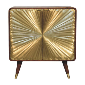 Couch.com Avora Brass Embossed 2 Door Cabinet Brown / Golden, with Storage, Modern Style, Metal Construction, Gold Finish by Couch.com