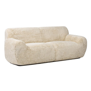 Summit - Faux Sheepskin Overstuffed Sofa - Cream Beige by Couch.com