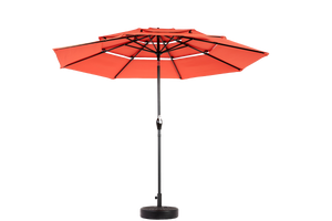 Aluminium 10ft 3-Tier Auto-Tilt Outdoor Patio Umbrella - Orange