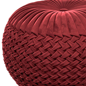 Grafton - Handcrafted Velvet Round Pouf by Couch.com
