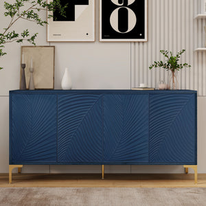 Modern 4 Door Sideboard With Creative Carved Surface And Adjustable Shelves by Couch.com