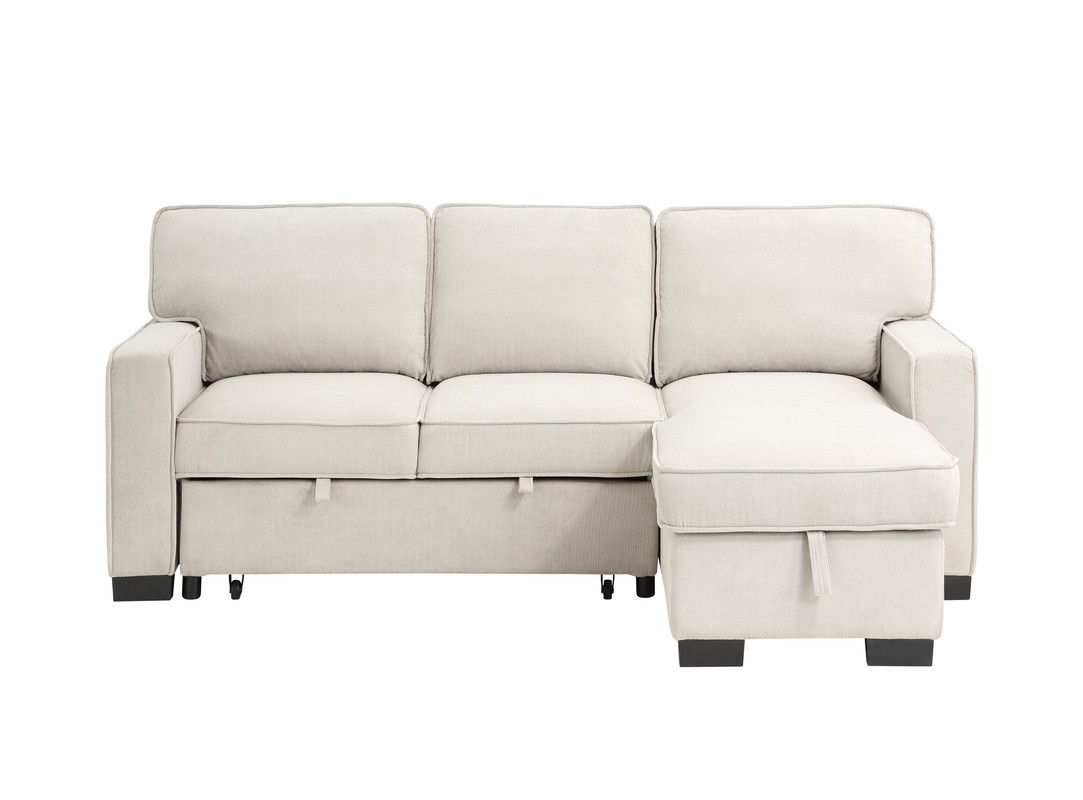 Estelle - Fabric Reversible Sleeper Sectional With Storage Chaise Drop-Down Table 2 Cup Holders And 2 USB Ports by Couch.com