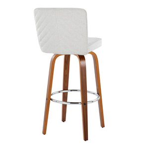 Henry - Contemporary Fixed Height Barstool With Swivel With Round Footrest (Set of 2) by Couch.com
