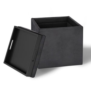 Rockwood - Upholstered Cube Storage Ottoman With Tray by Couch.com