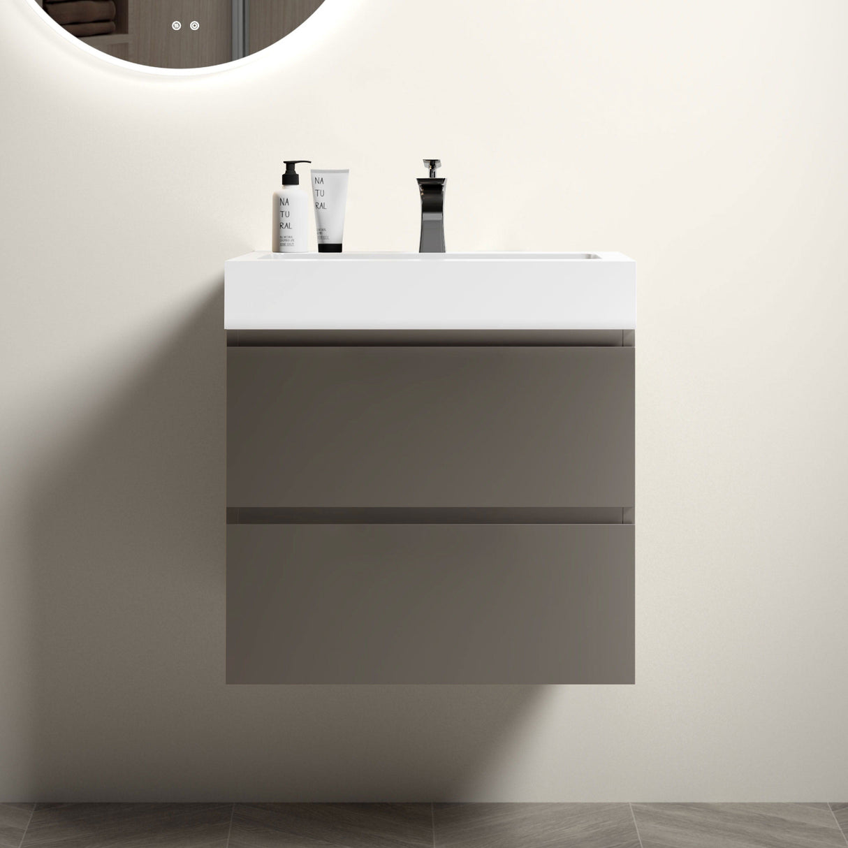 Alice - Bathroom Vanity With Sink, Large Storage Wall Mounted Floating Bathroom Vanity For Modern Bathroom, One-Piece Sink Basin Without Drain And Faucet by Couch.com