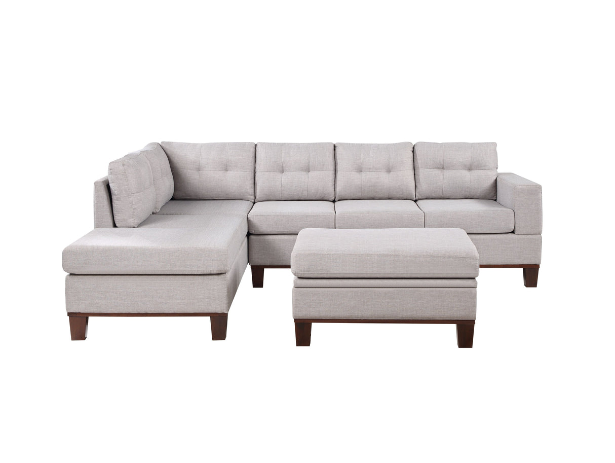 Hilo - Fabric Reversible Sectional Sofa With Dropdown Armrest, Cupholder, And Storage Ottoman by Couch.com