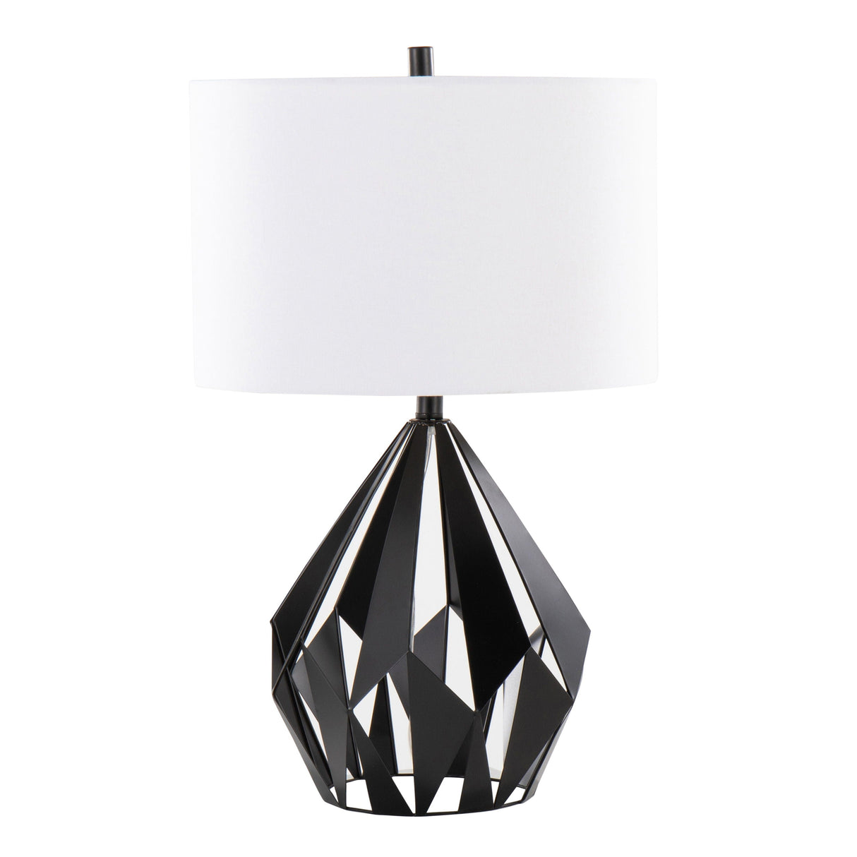 Geo - Me Tri Contemporary Table Lamp (Set of 2) - Matte Black / White by Couch.com