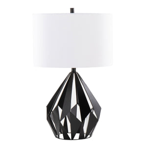 Geo - Me Tri Contemporary Table Lamp (Set of 2) - Matte Black / White by Couch.com