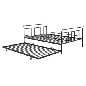 Metal Daybed With Curved Handle Design And Trundle by Couch.com