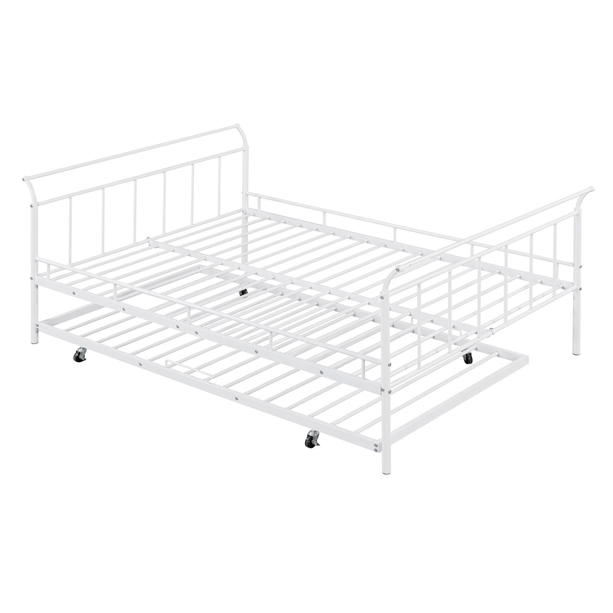 Metal Daybed With Curved Handle Design And Trundle by Couch.com