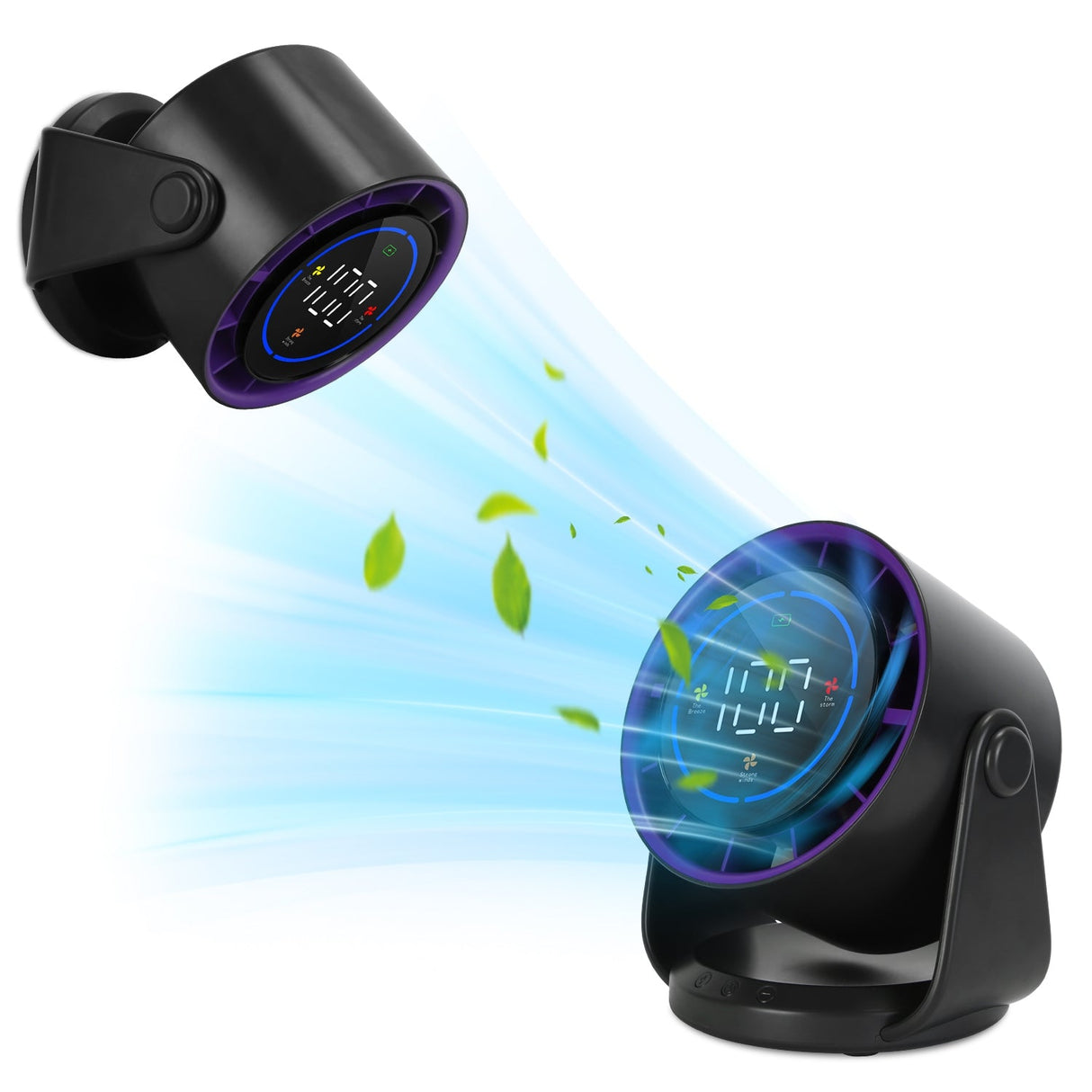 100 Speeds Desk Fan Battery Operated Wall Mounted Fan Rechargeable Mini Desk Fan with 120º Tilting Angle for Home Office Travel by DirectDeals