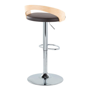 Grotto - Mid Century Modern Adjustable Height Barstool & Swivel With Oval Footrest (Set of 2) by Couch.com