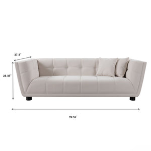 Mid-Century Modern Style Sofa With Velvet Fabric And Solid Wood Feet For 2 People by Couch.com