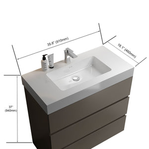 Alice - Bathroom Vanity With Sink, Large Storage Freestanding Bathroom Vanity For Modern Bathroom, One-Piece Sink Basin Without Drain And Faucet by Couch.com