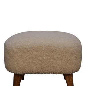 Boucle Square Footstool - Cream by Couch.com