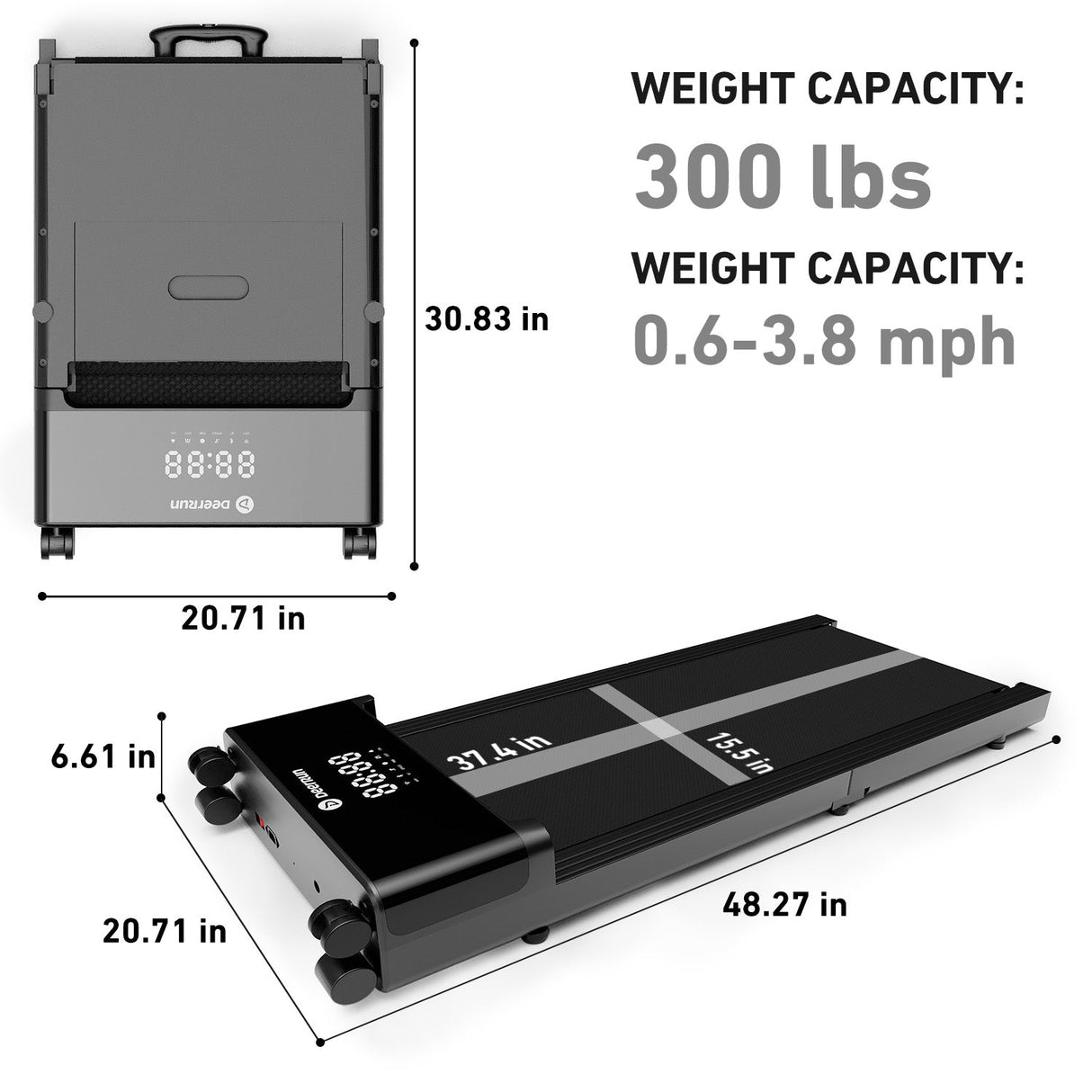 DeerRun Z20 Foldable Treadmill – Ultra Compact with LED Display