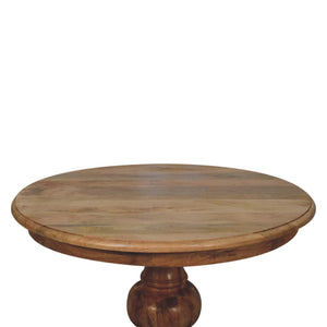 Round Turned Dining Table - Oak by Couch.com