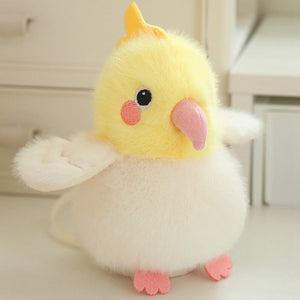 Cartoon Parrot Plush Toy Pendant For Girls Bags And Keychains