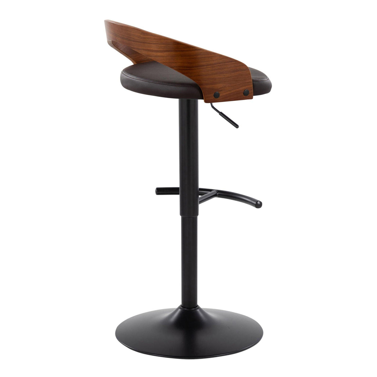 Grotto - Contemporary Adjustable Barstool With Swivel With Rounded T Footrest (Set of 2) by Couch.com