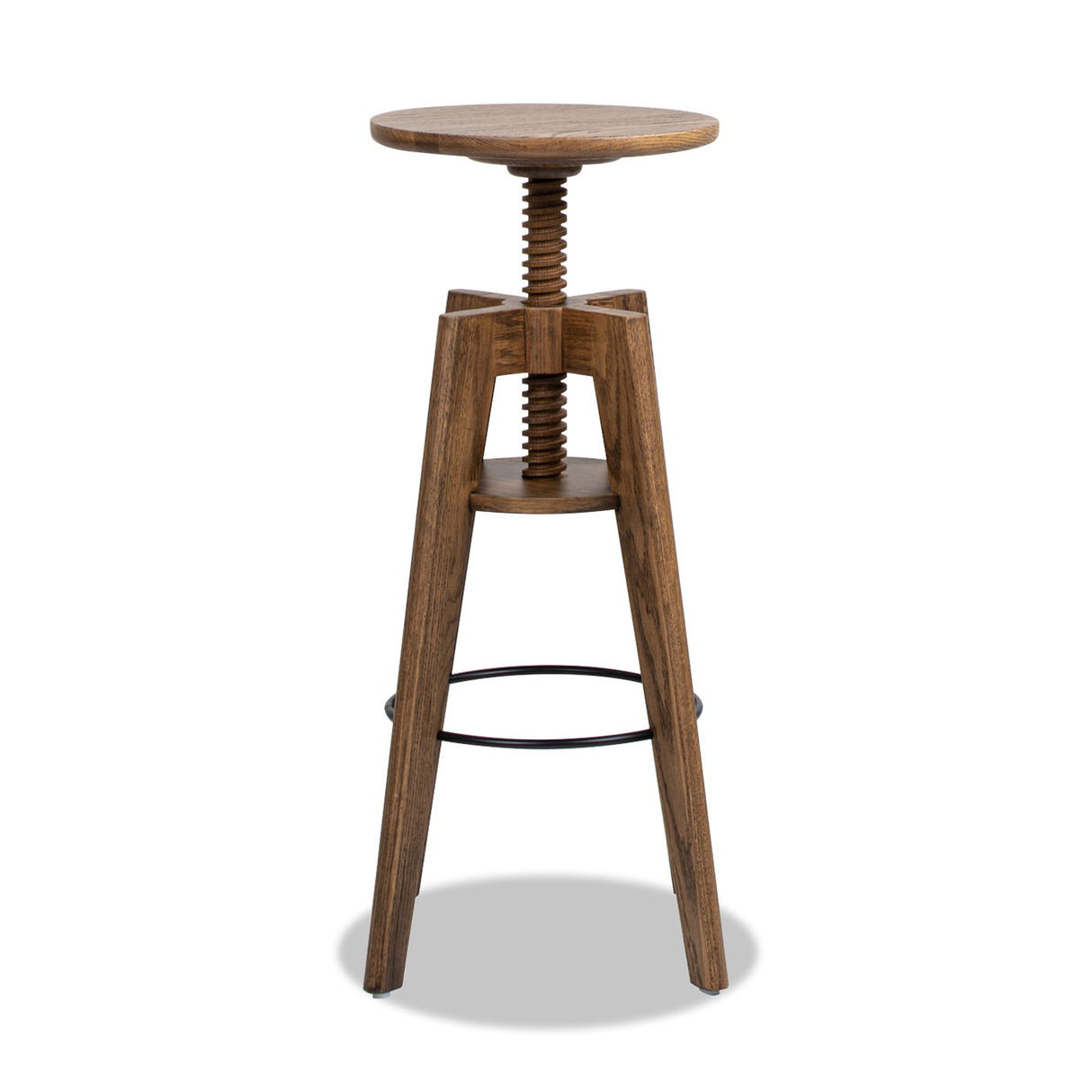 Couch.com Spencer Minimalist Oak Adjustable Bar Counter Stool Walnut Brown Oak, Adjustable, Durable Design, Weather-Resistant, Wood Construction, Light Brown Finish by Couch.com