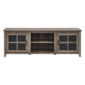 Modern Farmhouse 2 Door Glass Windowpane 70" TV Stand For 80" TVs by Couch.com