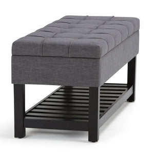 Saxon - Upholstered Transitional Storage Ottoman Bench by Couch.com