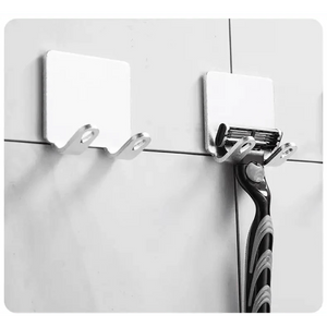 Decorative Hook 2 Pcs Punch Free Razor Holder Storage Hook Wall Men Shaving Shaver Shelf Bathroom Razor Rack Wall Bathroom Accessories