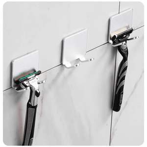 Decorative Hook 2 Pcs Punch Free Razor Holder Storage Hook Wall Men Shaving Shaver Shelf Bathroom Razor Rack Wall Bathroom Accessories
