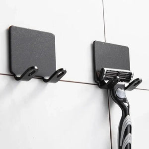 Decorative Hook 2 Pcs Punch Free Razor Holder Storage Hook Wall Men Shaving Shaver Shelf Bathroom Razor Rack Wall Bathroom Accessories