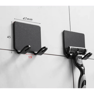 Decorative Hook 2 Pcs Punch Free Razor Holder Storage Hook Wall Men Shaving Shaver Shelf Bathroom Razor Rack Wall Bathroom Accessories