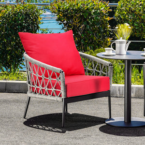Deep Seat Chair Cushion Pads Set with Rope Belts for Indoor and Outdoor-Turquoise