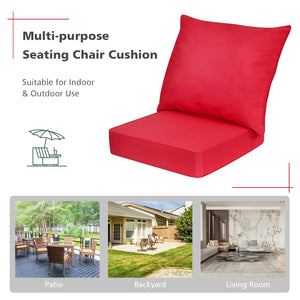 Deep Seat Chair Cushion Pads Set with Rope Belts for Indoor and Outdoor-Turquoise