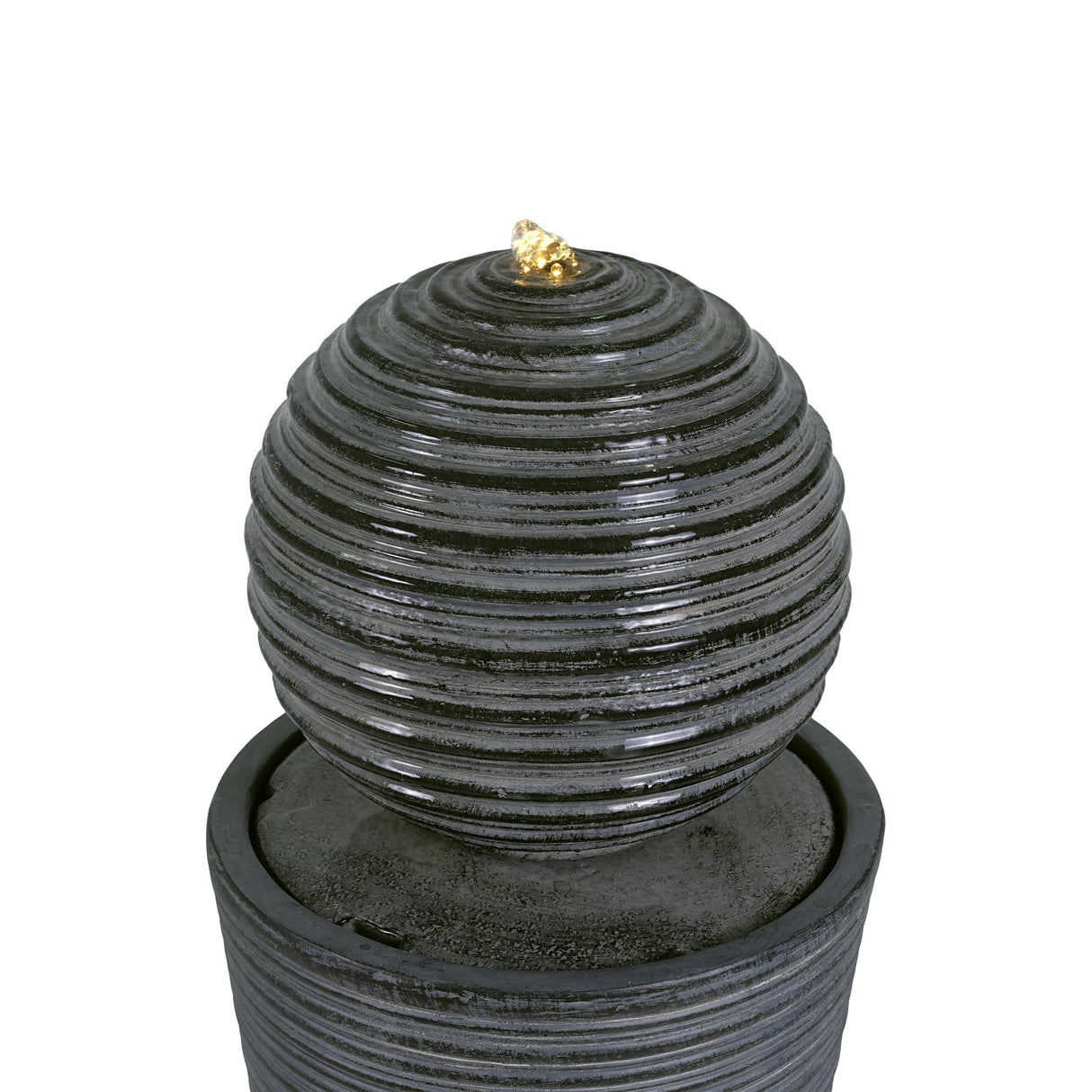 31.5' Tall Striped Concrete Column Fountain with LED Light