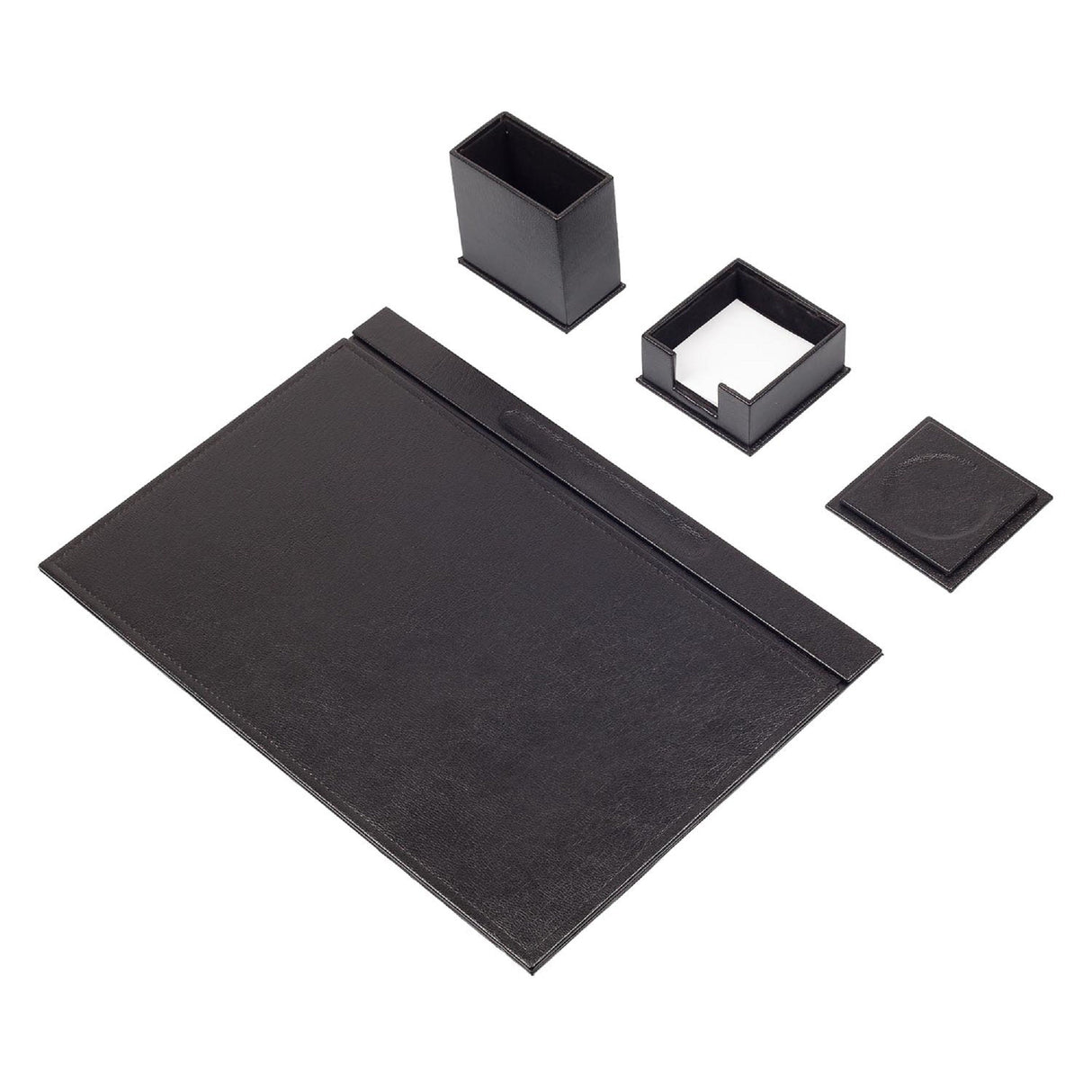MOOG Leather Desk Set-4 Accessories- Gray - 4 PCS