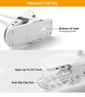 Desk Lamp Touch Clip Study Light Gooseneck Desktop USB Rechargeable Bedroom Lamp Bedside Bedside Desk Clip-on Table Lamp Decorative Table Lamp Cute Study Lamps for Bedroom Décor