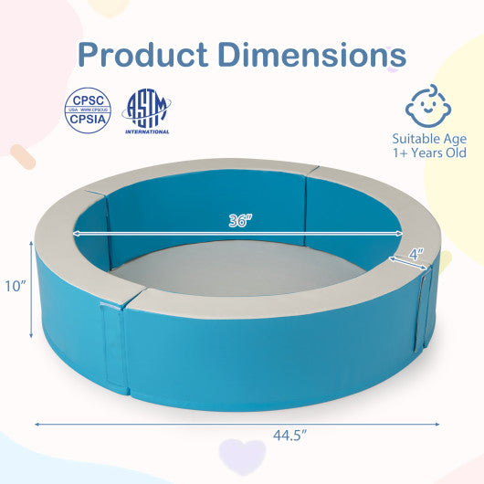 Detachable Foam Ball Pit with 50 Colorful Ocean Balls-Blue