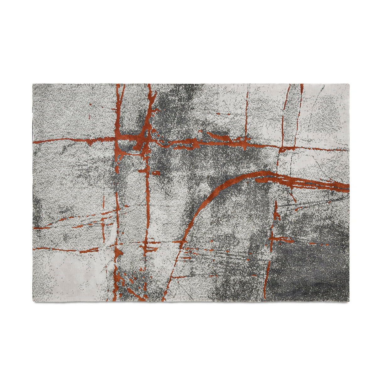 Quarry - 5.25' X 6.5' Abstract Area Rug - Gray / Orange by Couch.com