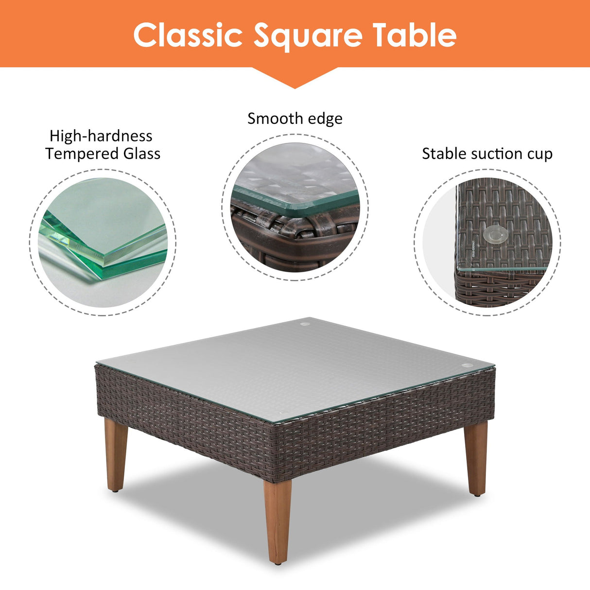 4 Pieces Outdoor Wicker L-Shape Sofa Set by Couch.com