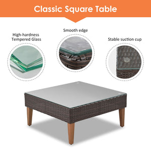 4 Pieces Outdoor Wicker L-Shape Sofa Set by Couch.com